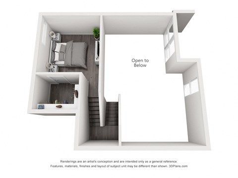 Floor plan for 1 bed, 1 bath, 804 sqft